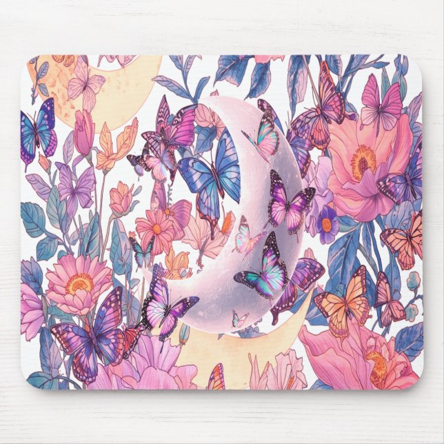 Cosmic Moon Mousepad – Celestial Desk Decor (Front)
