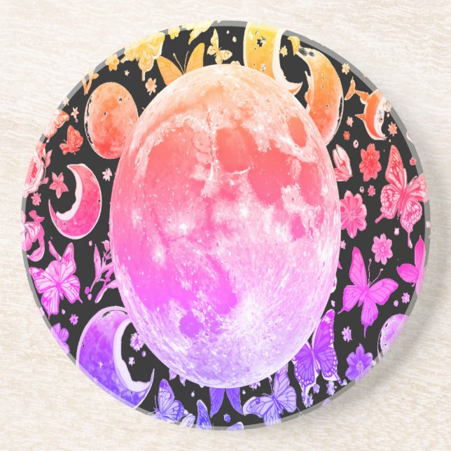 Cosmic Moon Phase Coaster Set (Front)