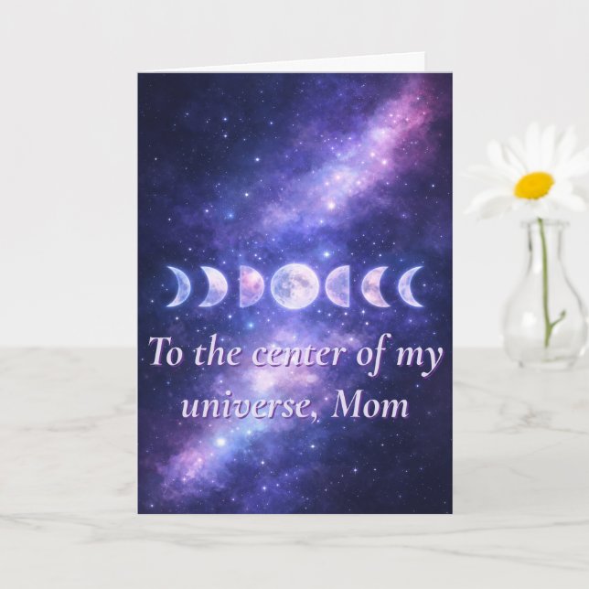 Cosmic Moon Phases Mother’s Day Card (Small Plant)