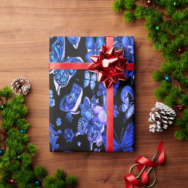 Cosmic Moonlight Black Wrapping  Elegant  Paper (Holiday Gift)