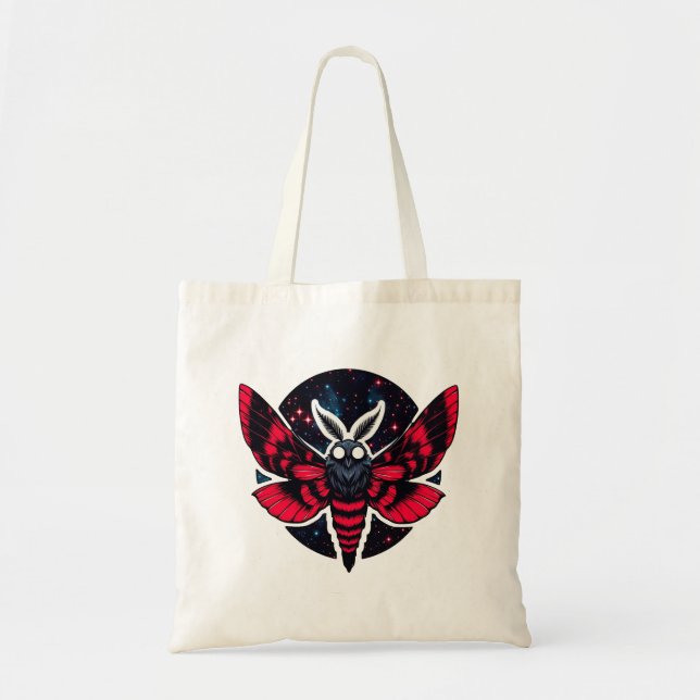 Cosmic Moth - Art Folklore Mothman Tote Bag (Front)