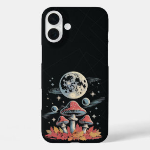 Cosmic Mushrooms Under the Moon iPhone 16 Plus Case