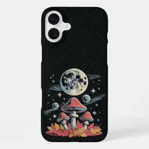 Cosmic Mushrooms Under the Moon iPhone 16 Plus Case