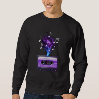 Cosmic Music Cassette – Retro Galaxy Mixtape Vapou Sweatshirt
