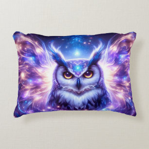 Cosmic Mystical Wisdom Celestial Spiritual Owl Decorative Cushion