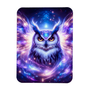 Cosmic Mystical Wisdom Celestial Spiritual Owl Magnet