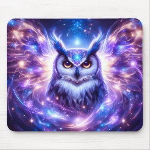 Cosmic Mystical Wisdom Celestial Spiritual Owl  Mouse Pad