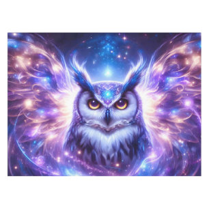 Cosmic Mystical Wisdom Celestial Spiritual Owl  Tablecloth