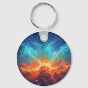 Cosmic Nebula Abstract Galaxy Space Art Key Ring