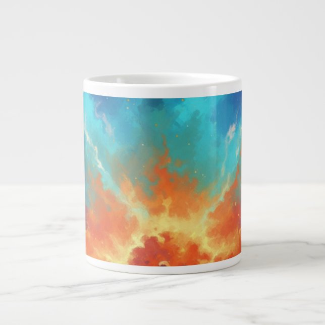 Cosmic Nebula Abstract Galaxy Space Art Large Coffee Mug (Front)