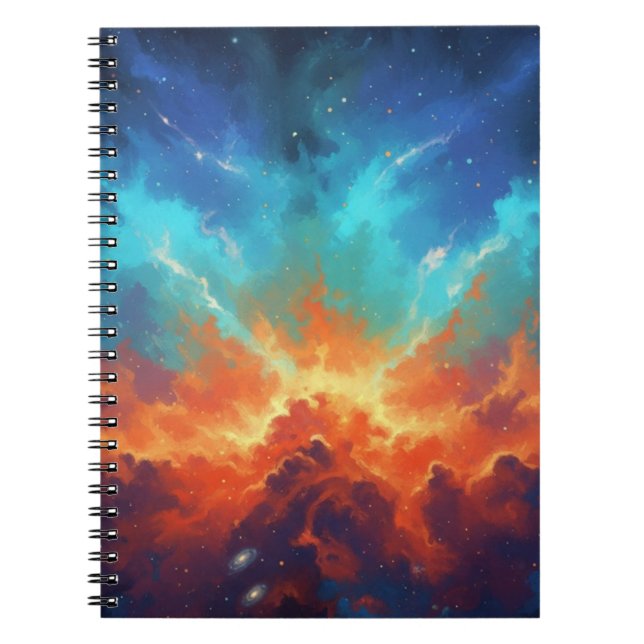 Cosmic Nebula Abstract Galaxy Space Art Notebook (Front)