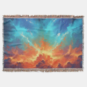 Cosmic Nebula Abstract Galaxy Space Art Throw Blanket