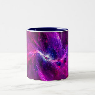 Cosmic Nebula Art, Galaxy Colors for Space Lovers Two-Tone Coffee Mug