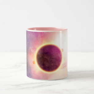 Cosmic Nebula Art, Galaxy Colors for Space Lovers Two-Tone Coffee Mug