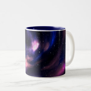 Cosmic Nebula Art, Galaxy Colors for Space Lovers Two-Tone Coffee Mug