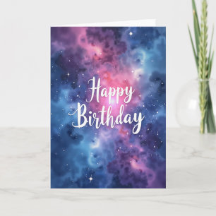 Cosmic Nebula Birthday Card