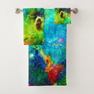 Cosmic Nebula Cloud Art Bath Towel Set