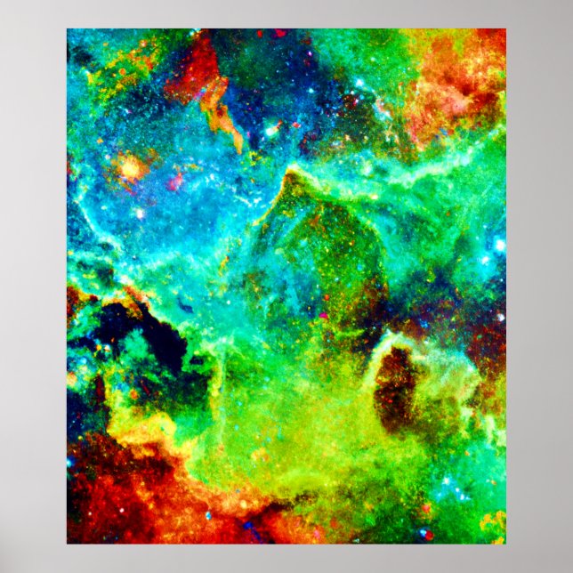 Cosmic Nebula Cloud Art Poster (Front)