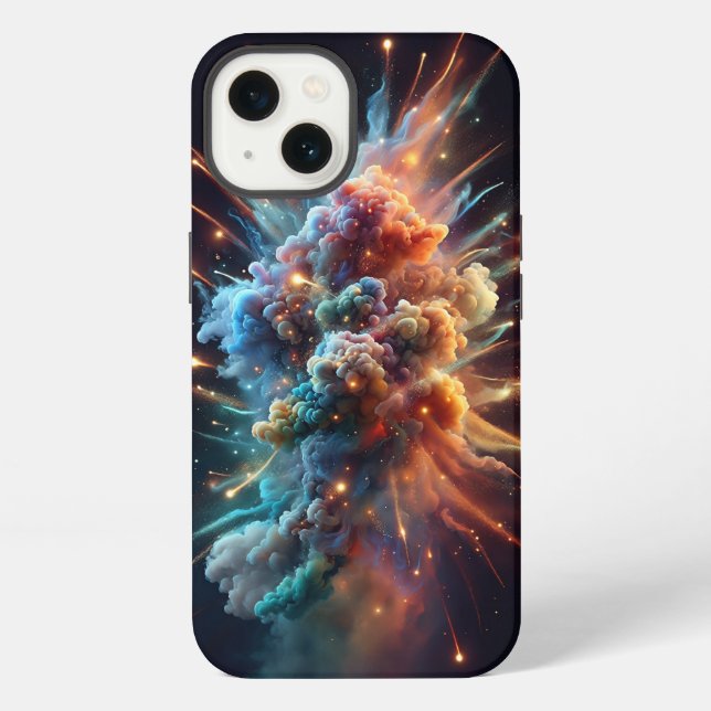 Cosmic Nebula Cloud Explosion Phone Case - Vibrant (Back)