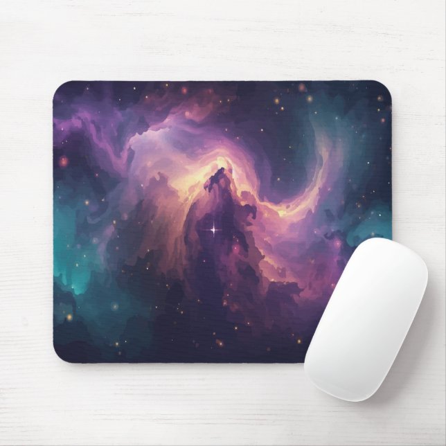 Cosmic Nebula Galaxy Mouse Pad (With Mouse)