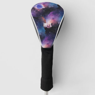 Cosmic Nebula Galaxy Photo Monogram Initial Golf Head Cover