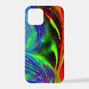 Cosmic Neon Flow iPhone Case – Red & Blue Abstract