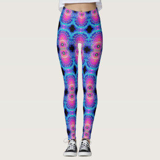 Cosmic Neon Fractal Pattern Leggings