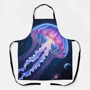 Cosmic Neon Jellyfish Apron
