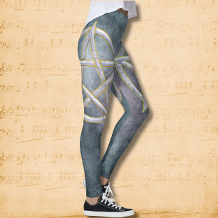 Cosmic Nexus: Marble Pentagram Leggings
