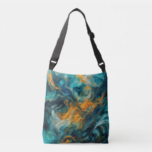 Cosmic Ocean Square – Colourful Abstract Crossbody Bag