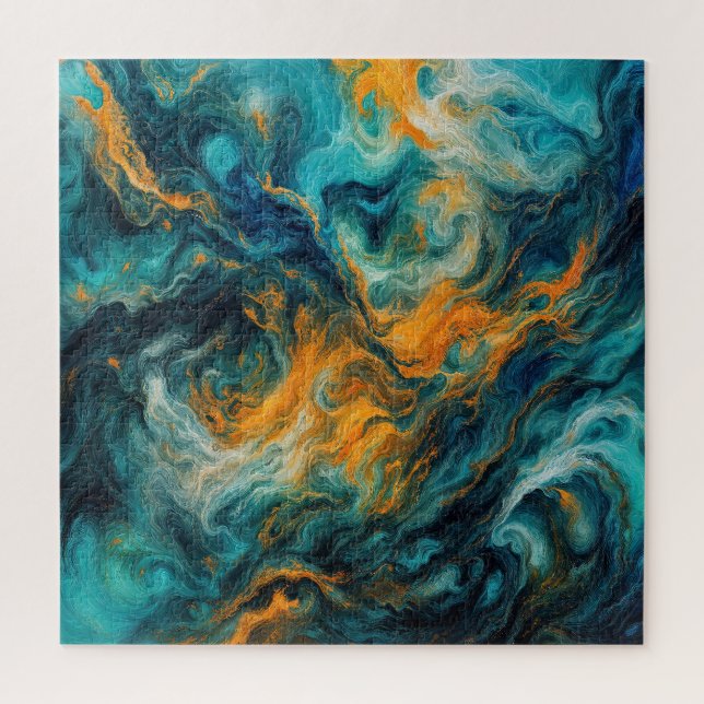 Cosmic Ocean Square – Colourful Abstract Jigsaw Puzzle (Vertical)