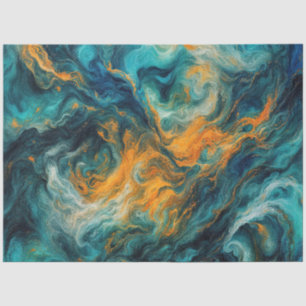 Cosmic Ocean Square – Colourful Abstract Tissue Paper