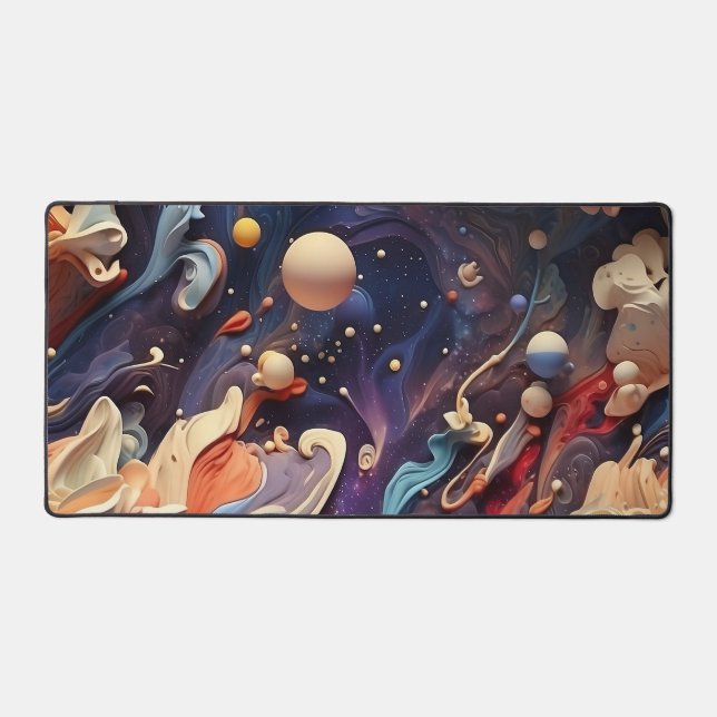Cosmic Odyssey: Ethereal Nebula Galaxy Desk Mat (Front)