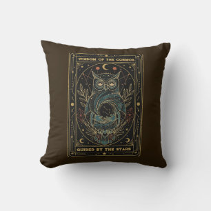 Cosmic Oracle Owl • Mystical Celestial  Cushion