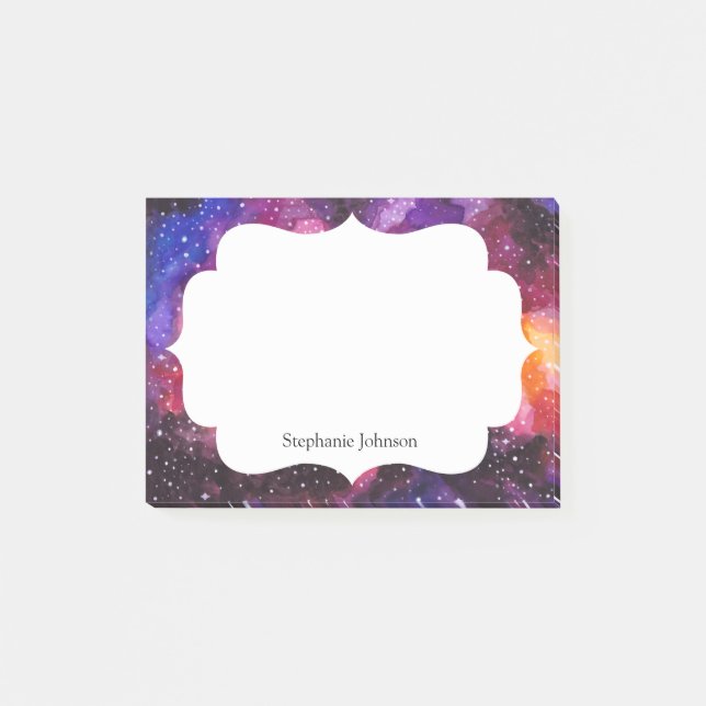 Cosmic Outer Space Personalised Post-it Notes (Front)