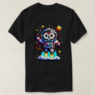 Cosmic Owl: 8-Bit Space Explorer T-Shirt