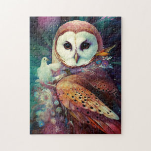 Cosmic Owl Fantasy Art Jigsaw Puzzle