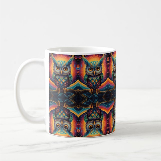 Cosmic Owl of Wisdom Coffee Mug (Left)