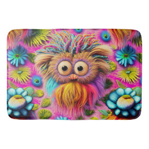 Cosmic Owl Trippy Hippie Psychedelic Original  Bath Mat