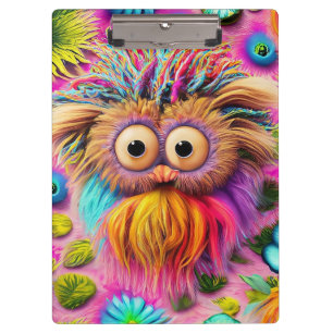 Cosmic Owl Trippy Hippie Psychedelic Original Clipboard