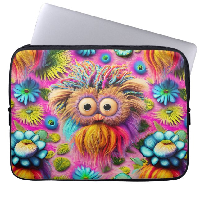 Cosmic Owl Trippy Hippie Psychedelic Original  Laptop Sleeve (Front)