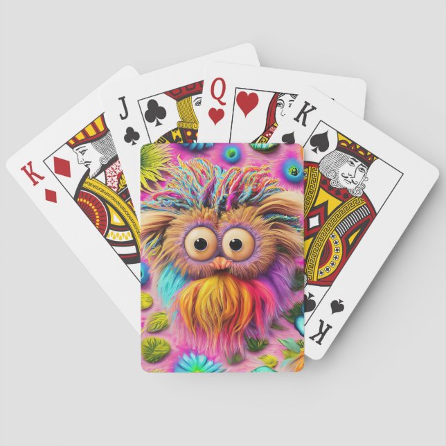 Cosmic Owl Trippy Hippie Psychedelic Original  Playing Cards (Back)