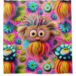 Cosmic Owl Trippy Hippie Psychedelic Original  Shower Curtain
