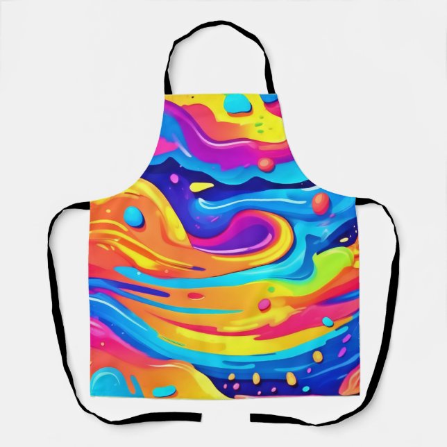 Cosmic Paint Swirls Apron (Front)