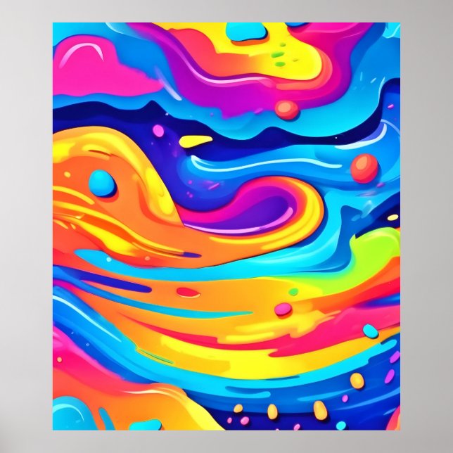 Cosmic Paint Swirls Poster (Front)