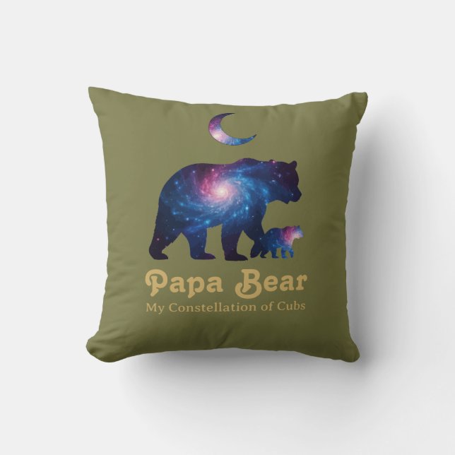 Cosmic Papa Bear & Cub Cushion (Front)
