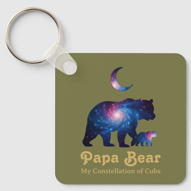 Cosmic Papa Bear & Cub Key Ring (Front)