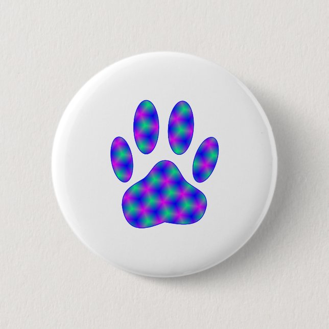 Cosmic Paw Print 6 Cm Round Badge (Front)