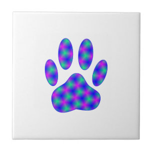 Cosmic Paw Print Ceramic Tile