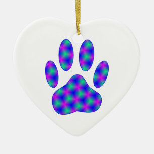 Cosmic Paw Print Ceramic Tree Decoration